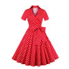 2017 Sexy Summer Dress Women's Retro Vintage Dress Elegant Audrey Hepburn Short Sleeve Casual Office Dress Plus Size Vestidos