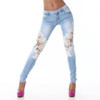 2017 Sexy Lace Women Jeans Long Pencil Denim Pants Femme Skinny Boyfriend Jeans Woman Plus Size