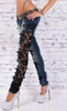 2017 Sexy Lace Women Jeans Long Pencil Denim Pants Femme Skinny Boyfriend Jeans Woman Plus Size