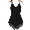 2017 sexy deep v neck button short bodysuit Women Strap Sleeveless Lace Chiffon Party Jumpsuit Rompers Playsuit ladies jumpsuit