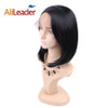 Alileader Wigs For Black And White Women Natural Black Lace Front Wig 12 Inch Short Synthetic High Temperature Fiber Bob Wigs