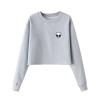 Alien Printed Long-sleeved Women Sweatshirt 2017 New Autumn Velvet Hoodie Loose Casual Short Sweatshirts Crop Top