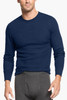 Alfani Navy Thermal Knit Waffle Crew-Neck Shirt