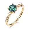 Alexandrite Color Change Engagement Ring 14k Yellow Gold Diamond Wedding Band Antique Anniversary Gift Round Cut White Rose Gold