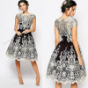 ALABIFU 2018 Vintage Summer Dress Women Sexy Hollow Out Lace Dress Elegant Casual Short Sleeve Ball Gown Party Dresses vestidos