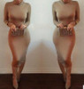 AKSLXDMMD New Women Autumn Winter Sexy Club Mid-long Dress Pencil Bodycon Bandage Party Dresses Slim Plus Size Vestidos QH243