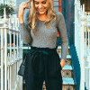 2017 Chiffon high Waist Harem Pants Women Stringyselvedge Summer Style Casual Pants Female Black Trousers Plus size S3