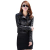 2017 Chic Women Jacket Slim Biker Motorcycle PU Leather Jacket Coat Zipper Punk Casual Outwear Female Cool Coat