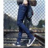 Left ROM 2017 New Men's Fashion Boutique Blue Thin Leg Leisure Jeans / Men High Quality Pure Color Slim Casual Jeans Men Pants