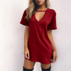 LASPERAL Summer T Shirt Dress 2017 Women Deep V Neck Short Sleeve Sexy Party Dress Casual T-Shirt Solid Dress Vestidos Femininos LASPERAL Summer T Shirt Dress 2017 Women Deep V Neck Short Sleeve Sexy Party Dress Casual T-Shirt Solid Dress Vestidos Femininos