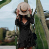 LASPERAL Polka Dot Print Summer Dress Beach Irregularities Sexy Dress Women Deep V Neck Short Sleeve Slim Chiffon Dress Vestidos LASPERAL Polka Dot Print Summer Dress Beach Irregularities Sexy Dress Women Deep V Neck Short Sleeve Slim Chiffon Dress Vestidos