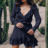 LASPERAL Polka Dot Print Summer Dress Beach Irregularities Sexy Dress Women Deep V Neck Short Sleeve Slim Chiffon Dress Vestidos LASPERAL Polka Dot Print Summer Dress Beach Irregularities Sexy Dress Women Deep V Neck Short Sleeve Slim Chiffon Dress Vestidos