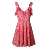 LASPERAL Polka Dot Print Summer Dress Beach Irregularities Sexy Dress Women Deep V Neck Short Sleeve Slim Chiffon Dress Vestidos LASPERAL Polka Dot Print Summer Dress Beach Irregularities Sexy Dress Women Deep V Neck Short Sleeve Slim Chiffon Dress Vestidos