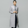 2017 Snow Winter Jacket Women Fashion 90 % White Duck Down Coat Slim Fit Thin Knee Solid Single Breasted Jacket Slim Trench Coat
