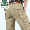 AFS JEEP Original Brand Pure Cotton Cargo Pant For Men's Plus Size Many Pockets Thick leisure Full Length Overall Solid Pants