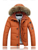 AFS JEEP Mens Winter Down Jackets Coat With Hat Detachable for Winter Warm Hooded Fur Collar Down Outwear Coat 145