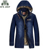 AFS JEEP Brand Clothing 2017 Winter Jacket Men Jean Jacket Fleece Thick Warm Windbreaker Hooded Casaco Masculino Plus Size 5XL