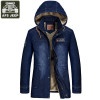 AFS JEEP Brand Clothing 2017 Winter Jacket Men Jean Jacket Fleece Thick Warm Windbreaker Hooded Casaco Masculino Plus Size 5XL