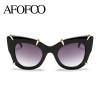 AFOFOO Fashion Women Cat Eye Sunglasses Luxury Brand Designer Oversized Ladies Mirror Sun glasses Big Frame UV400 Shades