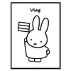 AFFLATUS Black White Nordic Miffy Rabbit Wall Pictures Canvas Painting Art Printed Poster Watercolor Painting Kids Room Decor