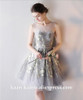 robe de soiree courte Short Prom Dress 2017 Sexy Silver Lace Prom Gowns Tulle Robe De Cocktail Special Occasion Dress Ball Gown