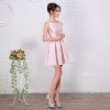 Robe De Soiree 2016 New Simple Elegant A-line Knee-length Pink Bride Party Formal Dress Sexy V-neck Short Cocktail Dresses