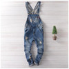 Ripped Jeans Men Brand New 2017 Men Designer Jeans Hip Hop Pants Denim Overalls Mens Bib Overalls Fashion Long Suspender Pants