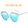 2017 Cat Eye vintage Brand designer rose gold mirror Sunglasses For Women Metal Reflective flat lens Sun Glasses Female oculos