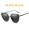 2017 Cat Eye vintage Brand designer rose gold mirror Sunglasses For Women Metal Reflective flat lens Sun Glasses Female oculos