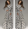 2016 Maxi Winter Plaid Women Casual Dress New Long Elegant Day Vestidos De Festa Vintage Fashion Style Office Women Dresses