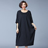 2016 Large Size 6XL Women Dress solid color loose Dress Plus Size Women Clothing 5XL Big Size Dress