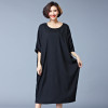 2016 Large Size 6XL Women Dress solid color loose Dress Plus Size Women Clothing 5XL Big Size Dress