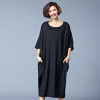 2016 Large Size 6XL Women Dress solid color loose Dress Plus Size Women Clothing 5XL Big Size Dress