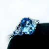 2016 Large GVBORI 925 Stering Silver Natural Topaz Gemstone Ring For Women Engagement Party Ring /gift Blue Ring Fine Jewelry