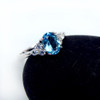 2016 Large GVBORI 925 Stering Silver Natural Topaz Gemstone Ring For Women Engagement Party Ring /gift Blue Ring Fine Jewelry