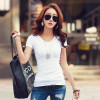 Volocean Famous Brand 2018 Summer New T-shirts For Women Classic Solid Color T Shirt Woman V-neck Cotton Female T-shirt