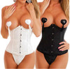 Vocole Women's Strapless Brocade Boned Lace Up Corset Underbust Waist Cincher Plus Size XS-6XL