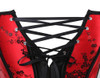 Vocole Women Red Sexy Steampunk Floral Overbust Corset Lace Up Back Waist Trainer Cincher Corselet Bustier Sexy Wedding Lingerie
