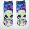 New 2016 New arrival Funny Aliens 3D Print sock Women's Girls Low Cut Ankle Socks Cute banana Cotton Hosiery Printed Sock