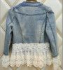 New 2016 Lady Vintage Jeans Jacket Lace Jacket Spring Jackets Women Outerwear Slim Lace Patchwork Long-sleeve Denim Jacket