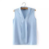 New 2016 Fashion Women's Colourful V Neck Summer Chiffon Blouses Shirt Cute Sleeveless Shirts Casual Top Blusas Femininas