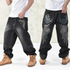 NEW 2016 Fashion Baggy style men's jeans hip hop dancers loose big size jeans boys skateboard jeans rap plus size 30-46