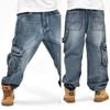 NEW 2016 Fashion Baggy style men's jeans hip hop dancers loose big size jeans boys skateboard jeans rap plus size 30-46