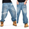 NEW 2016 Fashion Baggy style men's jeans hip hop dancers loose big size jeans boys skateboard jeans rap plus size 30-46