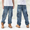 NEW 2016 Fashion Baggy style men's jeans hip hop dancers loose big size jeans boys skateboard jeans rap plus size 30-46