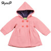 New 2016 Autumn Winter High Quality Fashion Baby Coat Cotton Lining Jacquard Hooded Coat Baby Girl Winter Jacket Kids Clothes