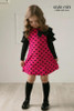 New 2016 autumn /spring children clothing girls polka dot dress long-sleeve kids girls princess dress