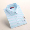 Dioufond Striped Cat Embroidery Blouse Shirt Women Long Sleeve Tops 2017 Casual Pocket Button Down Blouses Embroidered Plus Size