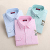Dioufond Print Cat Embroidery on Pocket Shirts Lady 2017 Spring New Fashion White Navy Casual Blouse Shirts Long Sleeve Blouse