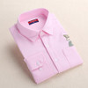 Dioufond Print Cat Embroidery on Pocket Shirts Lady 2017 Spring New Fashion White Navy Casual Blouse Shirts Long Sleeve Blouse